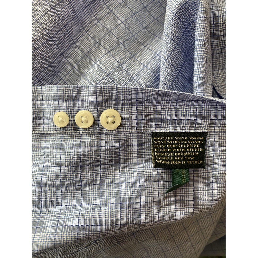 Lauren Ralph Lauren Mens Shirt Size 16 34/35 Blue Plaid Classic Fit Smart Casual - Picture 4 of 5